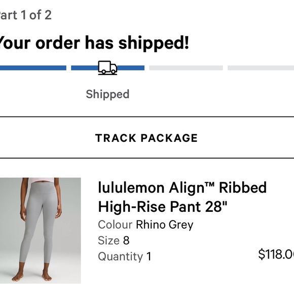 Lululemon Women's rhino Gray Leggings size 8 - Picture 2 of 4